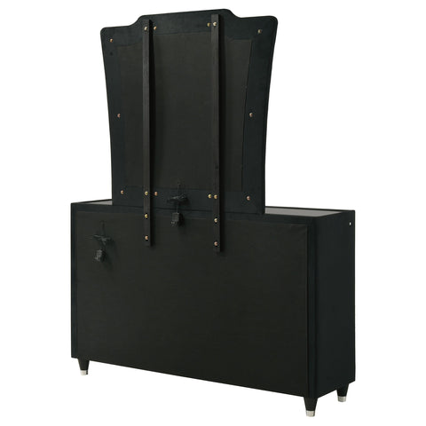 Deiter 8-drawer LED Dresser with Mirror Black