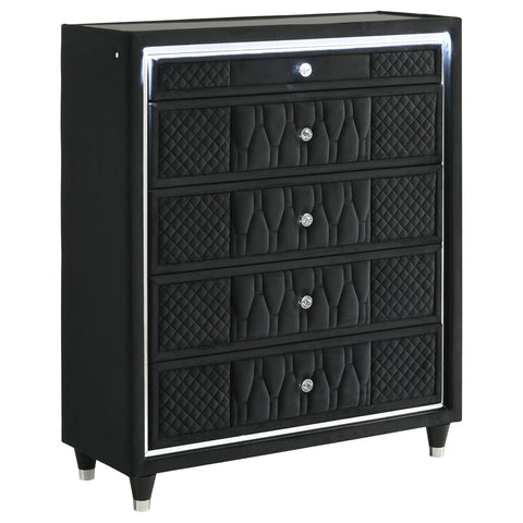 Deiter 5-drawer LED Chest of Drawers Black