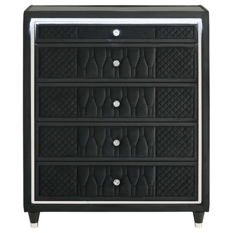 Deiter 5-drawer LED Chest of Drawers Black