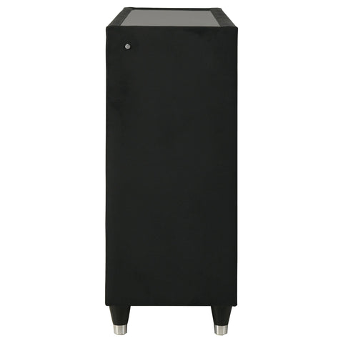 Saide 8-drawer Velvet Upholstered LED Dresser Cabinet Black