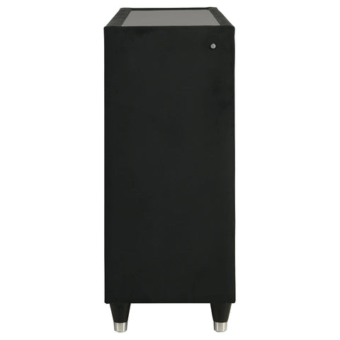 Saide 8-drawer Velvet Upholstered LED Dresser Cabinet Black