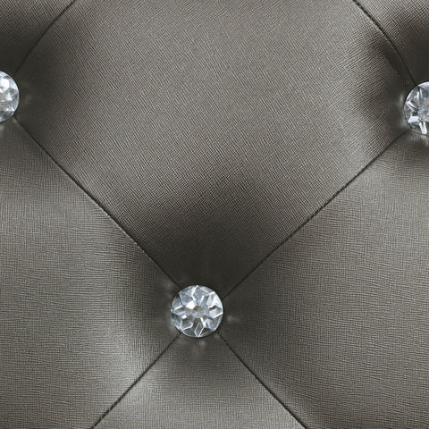 Jenny Wood Eastern King LED Panel Bed Silver MetallicSilver Metallic