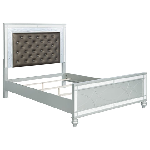 Jenny 5-piece California King Bedroom Set Silver MetallicSilver Metallic