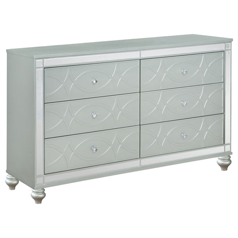 Jenny 4-piece Queen Bedroom Set Silver MetallicSilver Metallic