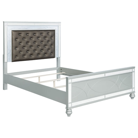 Jenny Wood Queen LED Panel Bed Silver MetallicSilver Metallic
