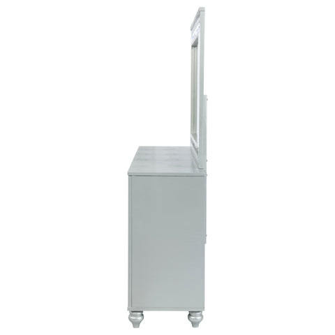 Jenny 6-drawer Dresser with Mirror Silver MetallicSilver Metallic