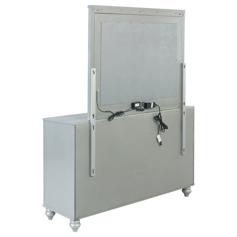 Jenny 6-drawer Dresser with Mirror Silver MetallicSilver Metallic