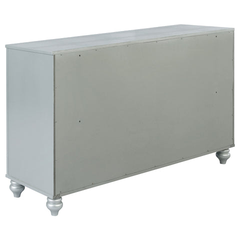 Jenny 6-drawer Dresser Silver MetallicSilver Metallic