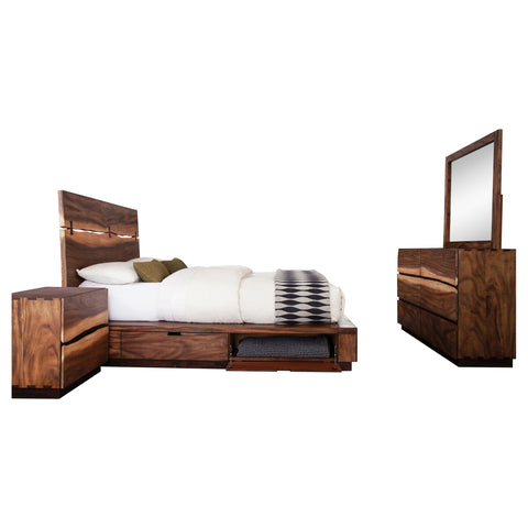 Aideen 4-piece Eastern King Bedroom Set Smokey WalnutSmokey Walnut / Coffee Bean