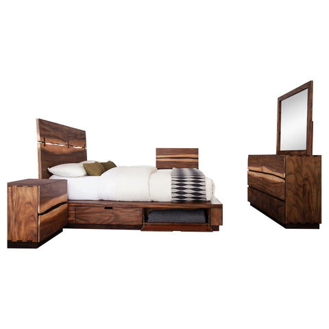 Aideen 5-piece Eastern King Bedroom Set Smokey WalnutSmokey Walnut / Coffee Bean