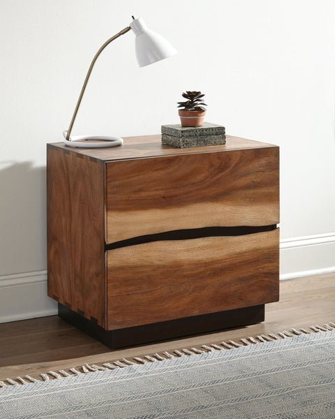 Aideen 2-drawer Nightstand Smokey WalnutSmokey Walnut