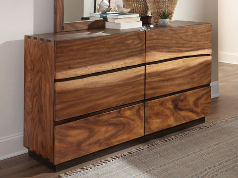 Aideen 6-drawer Dresser Smokey WalnutSmokey Walnut