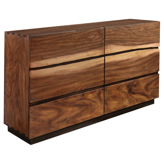 Aideen 6-drawer Dresser Smokey WalnutSmokey Walnut