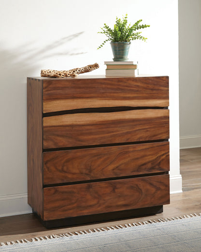 Aideen 4-drawer Bedroom Chest Smokey WalnutSmokey Walnut