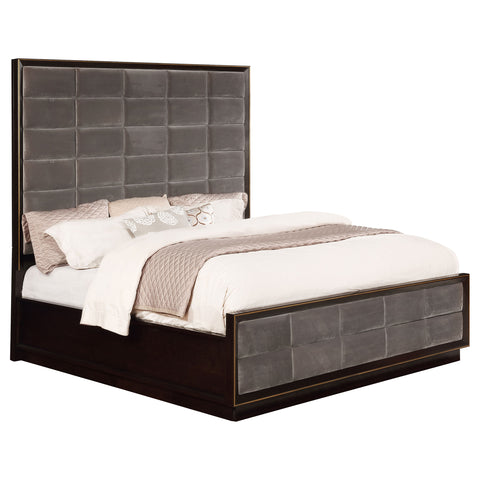 Gwyneth 77-inch California King Panel Bed Smoked PeppercornSmoked Peppercorn