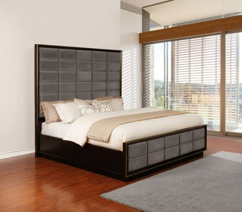 Gwyneth 77-inch Queen Panel Bed Smoked PeppercornSmoked Peppercorn