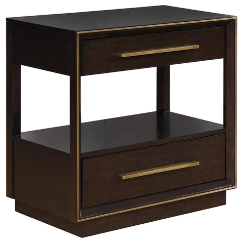 Gwyneth 2-drawer Nightstand Smoked PeppercornSmoked Peppercorn