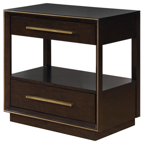 Gwyneth 2-drawer Nightstand Smoked PeppercornSmoked Peppercorn