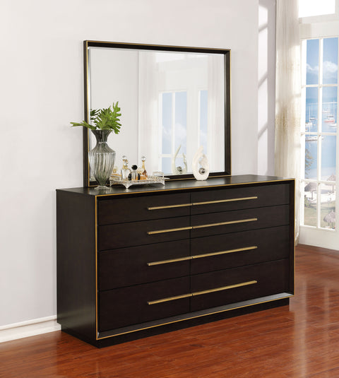 Gwyneth 8-drawer Dresser with Mirror Smoked PeppercornSmoked Peppercorn