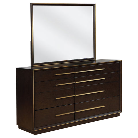 Gwyneth 8-drawer Dresser with Mirror Smoked PeppercornSmoked Peppercorn