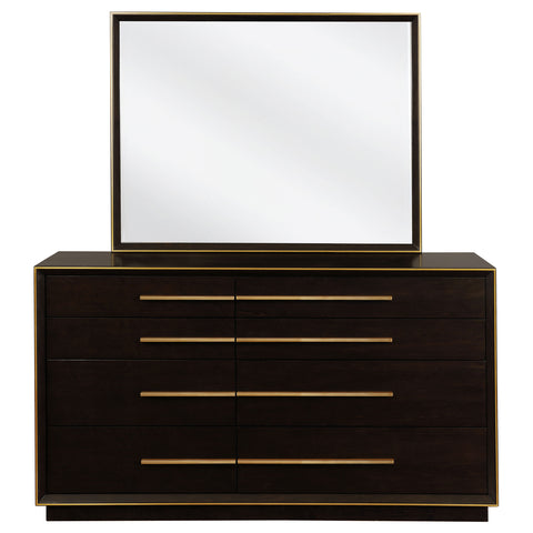 Gwyneth 8-drawer Dresser with Mirror Smoked PeppercornSmoked Peppercorn