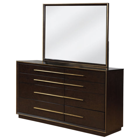 Gwyneth 8-drawer Dresser with Mirror Smoked PeppercornSmoked Peppercorn