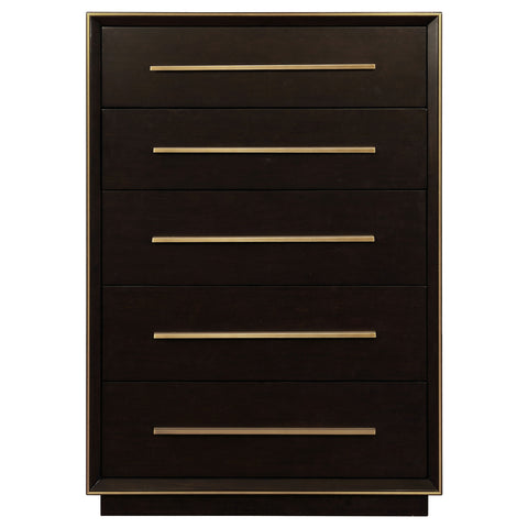 Gwyneth 5-drawer Bedroom Chest Smoked PeppercornSmoked Peppercorn