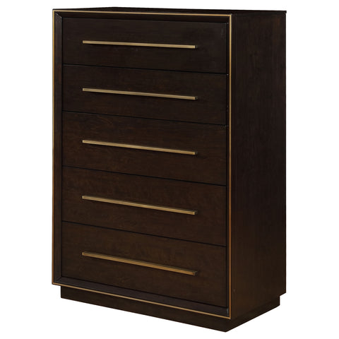Gwyneth 5-drawer Bedroom Chest Smoked PeppercornSmoked Peppercorn