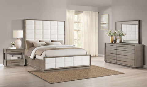 Gwyneth 4-piece California King Bedroom Set Washed OakTaupe Oak