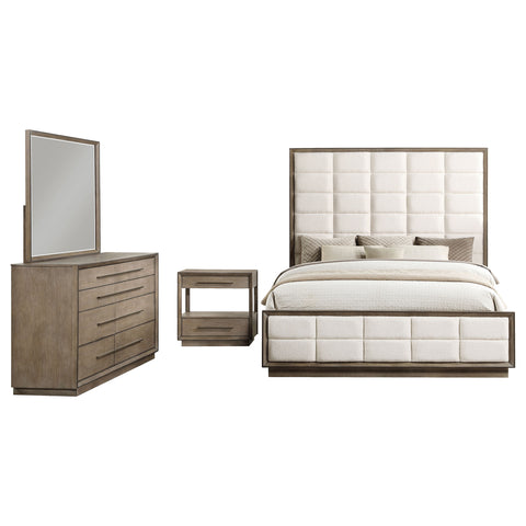 Gwyneth 4-piece California King Bedroom Set Washed OakTaupe Oak