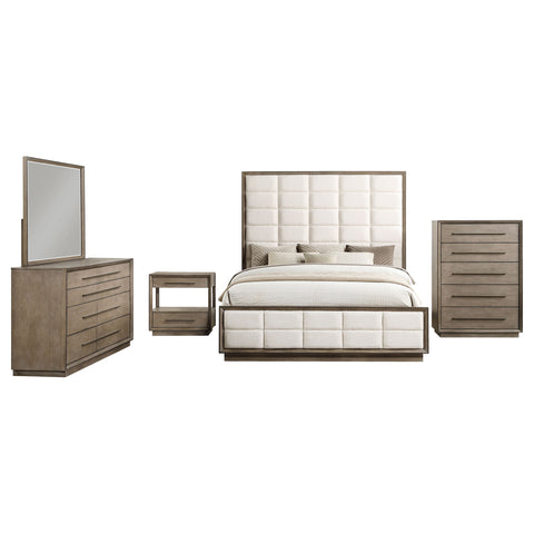 Gwyneth 5-piece California King Bedroom Set Washed OakTaupe Oak