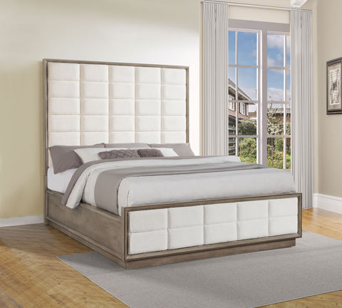 Gwyneth 77-inch California King Panel Bed Washed OakTaupe Oak