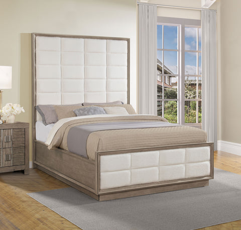 Gwyneth 77-inch Queen Panel Bed Washed OakTaupe Oak