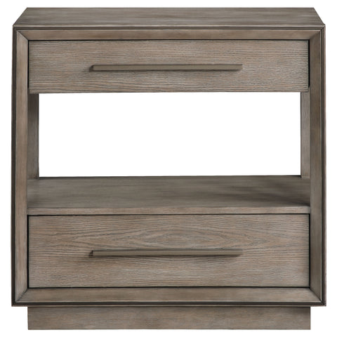 Gwyneth 2-drawer Nightstand Bedside Table Washed OakTaupe Oak