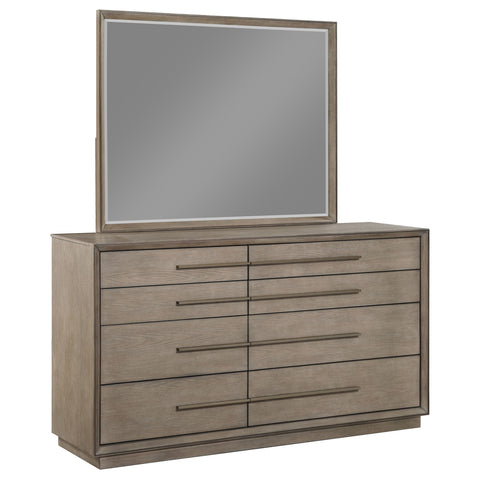 Gwyneth 8-drawer Dresser and Mirror Washed OakTaupe Oak