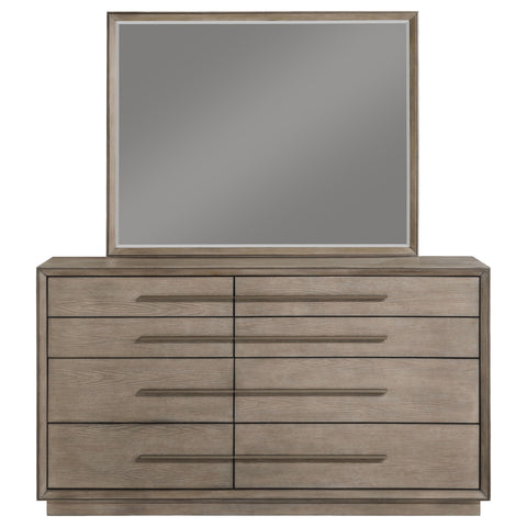 Gwyneth 8-drawer Dresser and Mirror Washed OakTaupe Oak