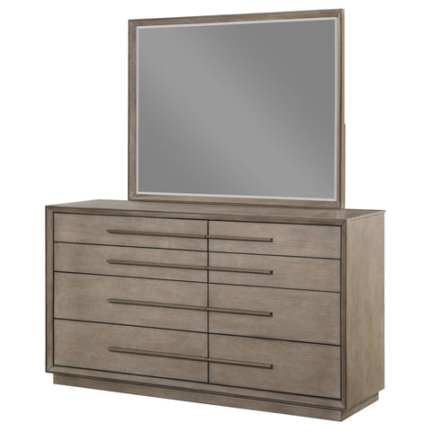 Gwyneth 8-drawer Dresser and Mirror Washed OakTaupe Oak