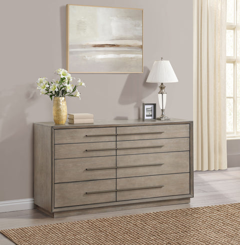 Gwyneth 8-drawer Dresser Washed OakTaupe Oak