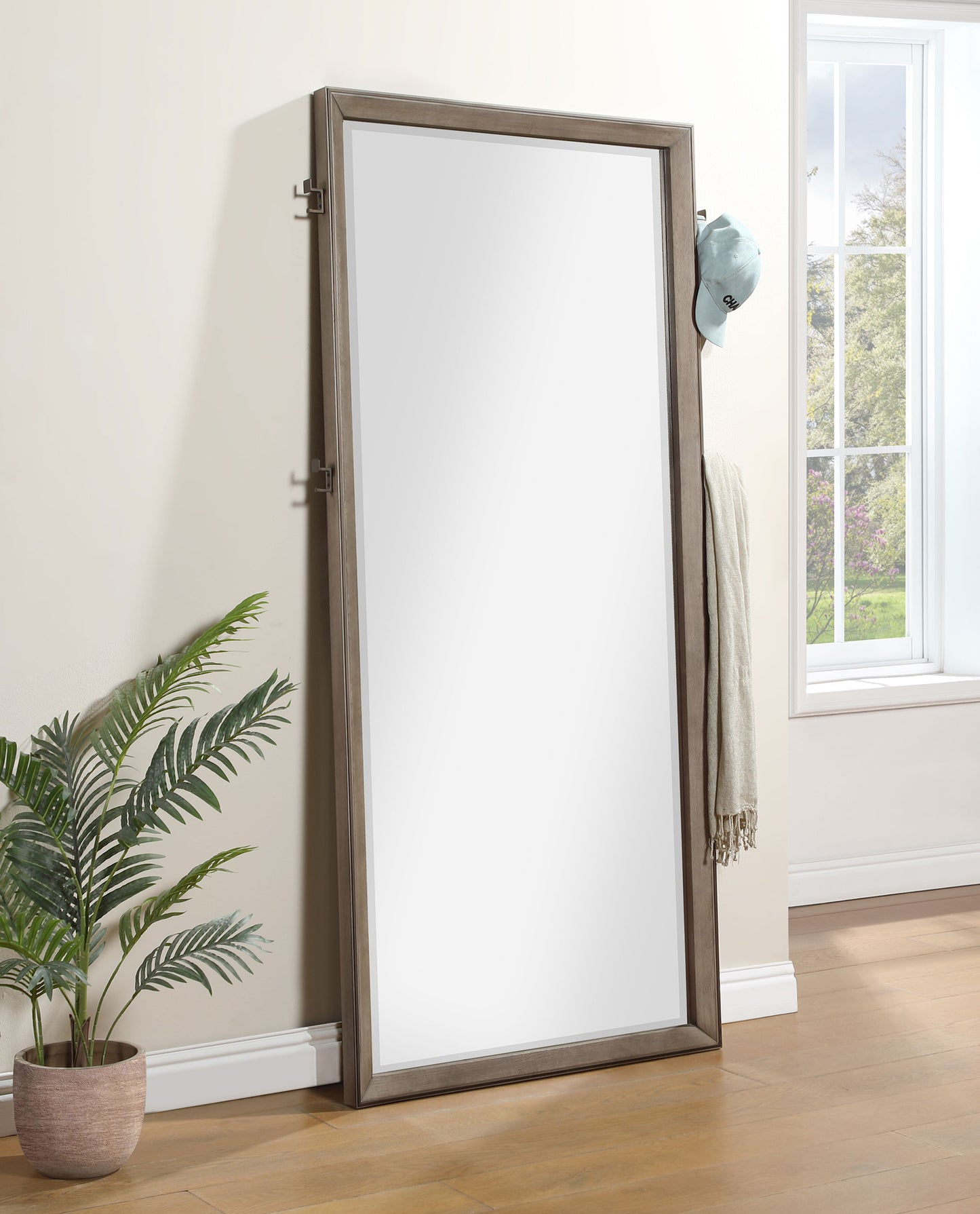 penelope full length standing floor mirror washed oak