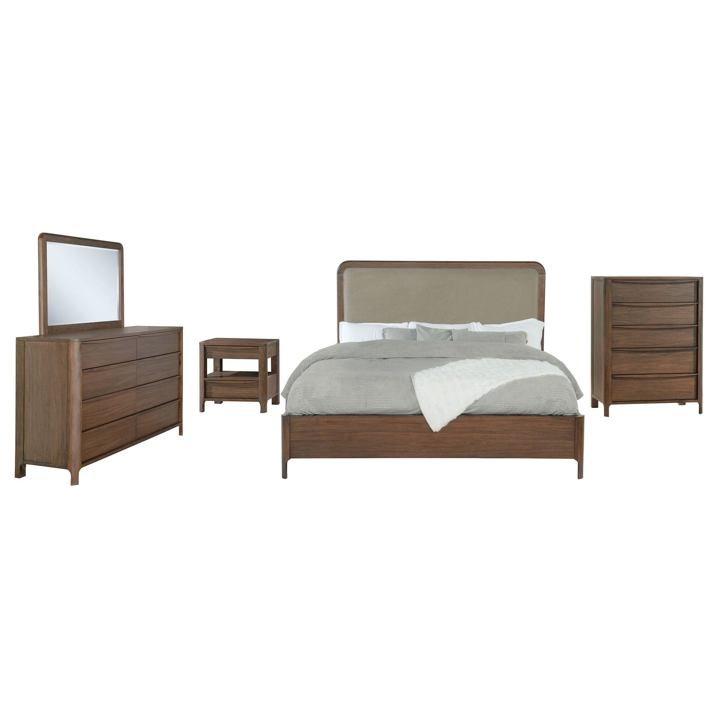 danbrook 5-piece california king bedroom set walnutwalnut