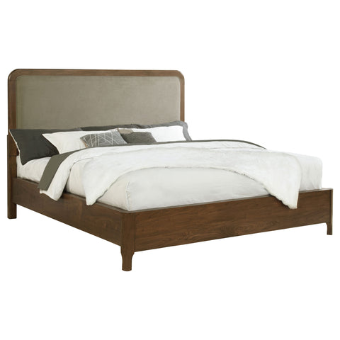 Danbrook 57-inch Upholstered California King Panel Bed WalnutWalnut