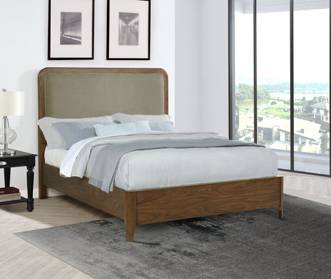 Danbrook 57-inch Upholstered Queen Panel Bed WalnutWalnut
