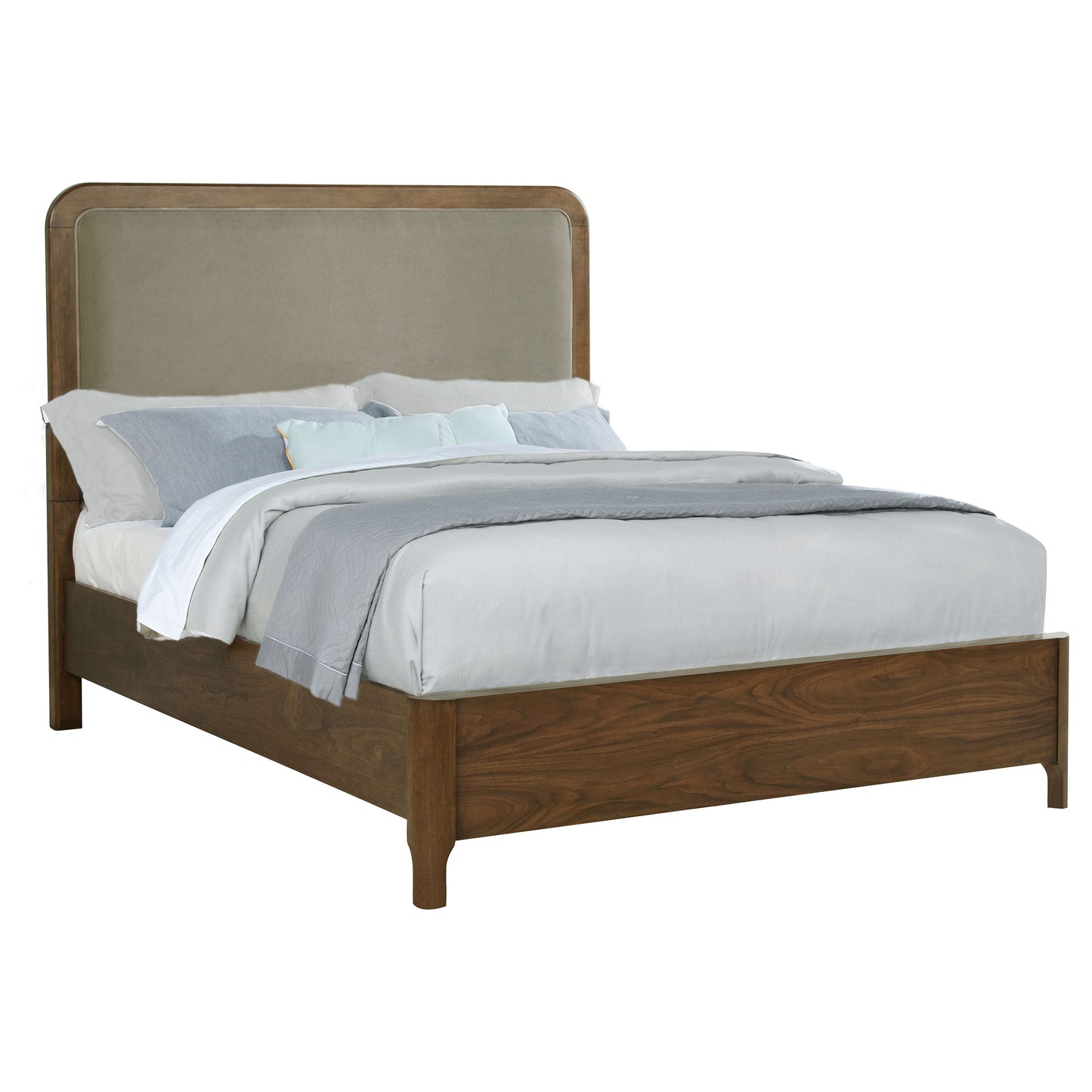danbrook 57-inch upholstered queen panel bed walnutwalnut