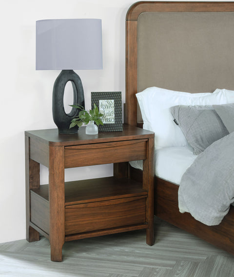 Danbrook 2-drawer Nightstand Bedside Table WalnutWalnut