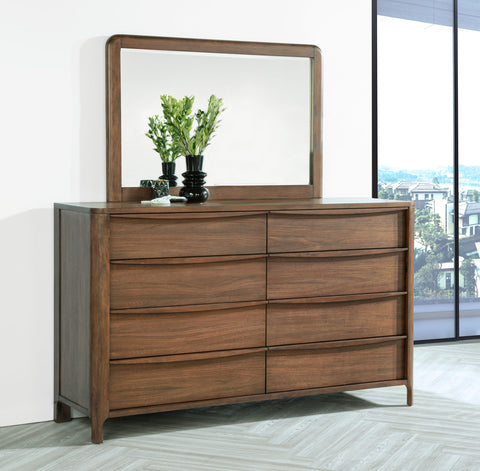 Danbrook 8-drawer Dresser and Mirror WalnutWalnut