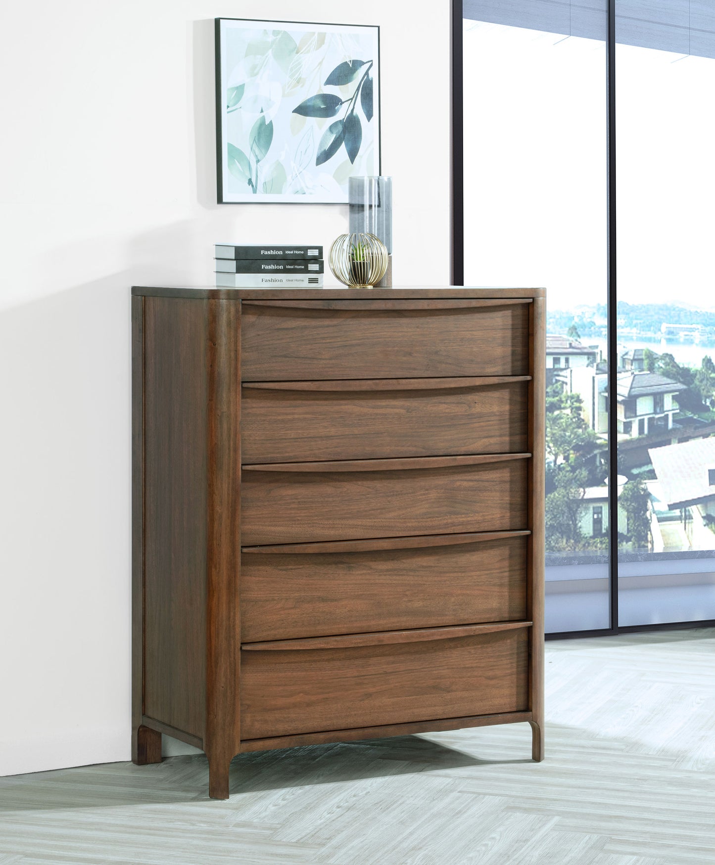 danbrook 5-drawer chest of drawers walnutwalnut