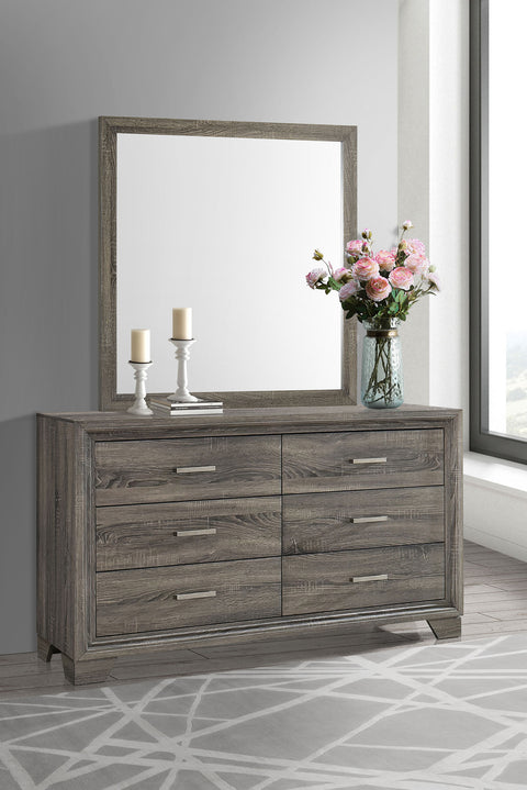 Umbridge 6-drawer Dresser and Mirror Brown OakBrown Oak