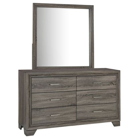Umbridge 6-drawer Dresser and Mirror Brown OakBrown Oak