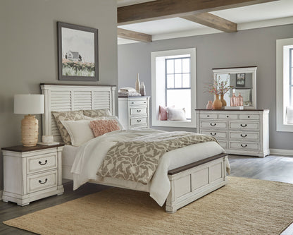 Lindley 5-piece Eastern King Bedroom Set Distressed WhiteDistressed White