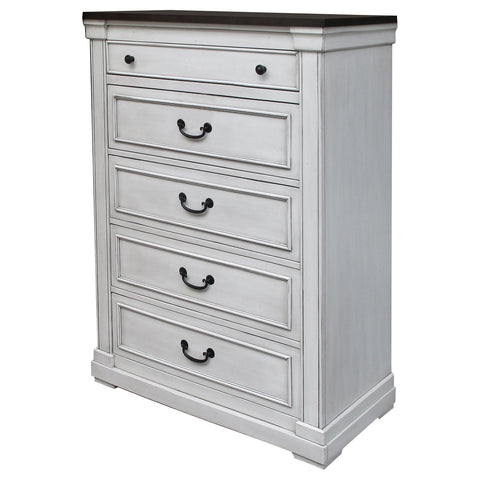 Lindley 5-piece Queen Bedroom Set Distressed WhiteDistressed White